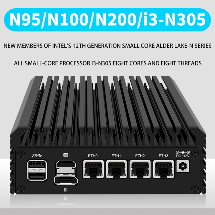 4xi226V 2.5G 12th Gen Intel Firewall Mini PC Alder Lake N100 N200 i3