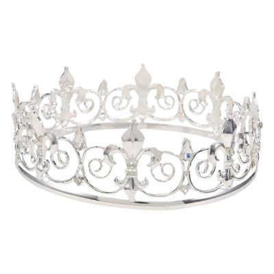 Royal King Crown for Men - Metal Prince Crowns and Tiaras, Full Round Birthday Party Hats,Medieval Accessories