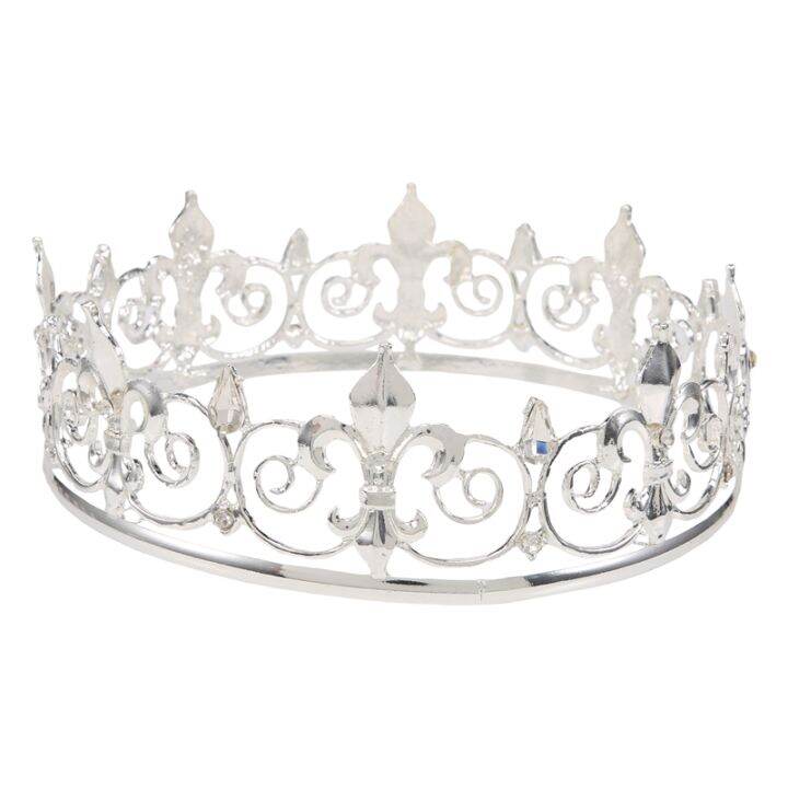 Royal King Crown for Men - Metal Prince Crowns and Tiaras, Full Round ...