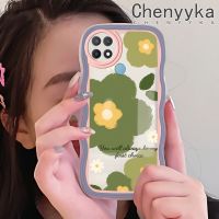 Chenyyka เคสสำหรับ OPPO A15 A35 A15s เคส4G ลายดอกไม้แฟชั่นสีสันสดใสเคสโทรศัพท์แบบใสขอบซิลิโคนกล่องกันกระแทกป้องกันเลนส์กล้องเคสนิ่มโปร่งใส