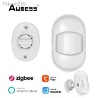 1-4 units Tuya Zigbee Motion Sensor Mini Pir Detector Smart Life APP Remote Alarm Work With Alexa Smart Home battery included