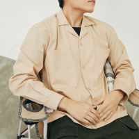 Headboyy - เชิร์ตแคมปิ้ง2กระเป๋า - 2 Pockets Camping Open Collar Shirt - Beige