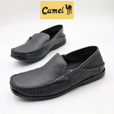 Camel (CM126)  รองเท้าคัทชูหนังแท้ ชาย สีดำ ไซส์ 40 - 45