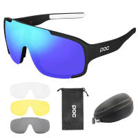 POC -- Cycling Glasses Set Anti Ultraviolet Bicycle Glasses Outdoor Cycling Goggles Mens And Womens Mountain Bike Sunglasses