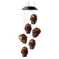 Skeleton Skull Wind Chimes Solar Wind Chimes Decoration Outdoor Gift Garden Decoration Holiday Lights