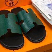 green slides Summer H sandals mens herrr mesˉall-match breathable casual sandals for home and outdoor wear H big brand leather mens slippers