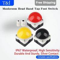 1/5/20 PCS Large Mushroom Head Hand Tap Foot Switch Self Resetting Self-locking Model With One Open And One Close Contact  IP67