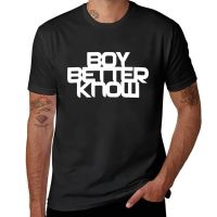 Boy Better Know-การจัดวางหน้าอก (สีขาว) เสื้อยืดเกาหลี