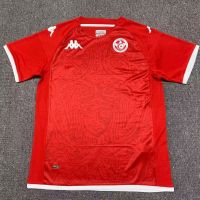 2022 2023 ล่าสุด เสื้อกีฬาแขนสั้น ลายทีมชาติฟุตบอล Tunisia สีแดง ไซซ์ S - XXL 22-23