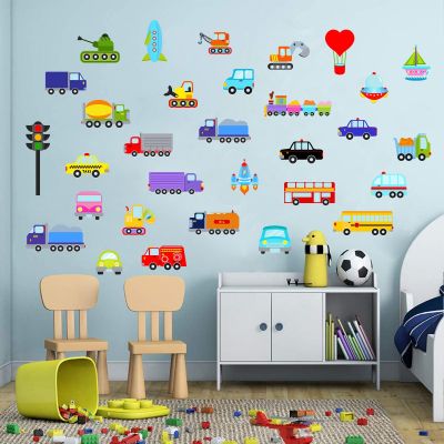 ✶№▬ Zsz2810 creative cartoon car sticky wall stickers from transport plane sticker children bedroom metope adornment