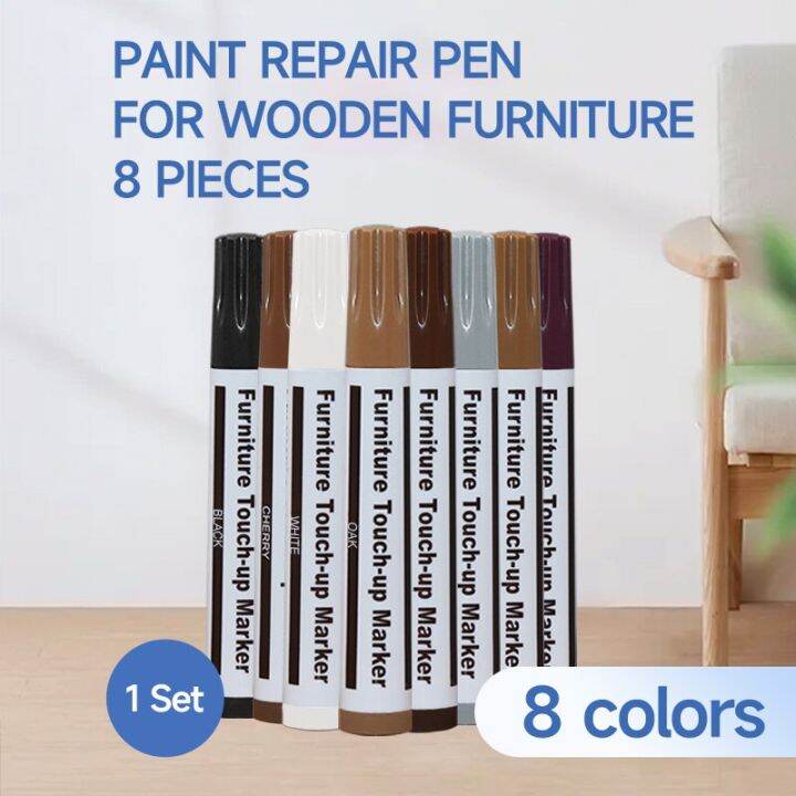 8Pcs Furniture Touch Up Set Markers & Filler Sticks Wood Scratches