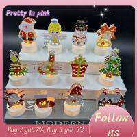 PRETTY IN PINK 1 2PCS แอลอีดี แสงเทียนอิเล็กทรอนิกส์สำหรับเทศกาลคริสต์มาส ต้นคริสต์มาส กระดิ่งมีกระดิ่ง โคมไฟซานตาคลอส สร้างสรรค์และสร้างสรรค์ สโนว์แมน ไฟกลางคืนเทียน Chrsitmas