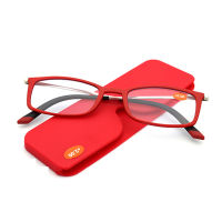 May Flower Square Blue Light Reading Glasses Smart Glasses With Phone Case Portable Eyewear Gafas Graduadas Diopters +1.5+2+3.5