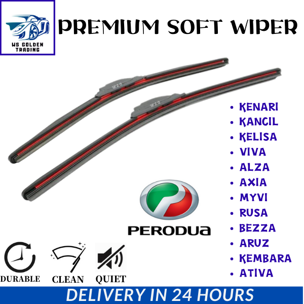 Premium Soft Wiper Blades For Perodua Myvi, Axia, Alza, Ativa, Aruz ...