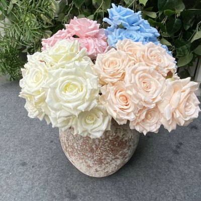 [AYIQ Flower Shop] ดอกกุหลาบผ้าเพชร9หัวเลียนแบบ1งานแต่งงานช่อดอกไม้ตกแต่งโรงแรมบ้านถนนดอกไม้ประดิษฐ์เยอะ