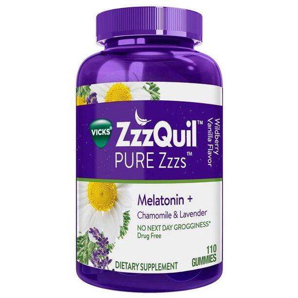 Vicks ZzzQuil Pure Zzzs Melatonin + Chamomile & Lavender Sleep Aid ...