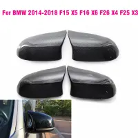 Cubiertas De Espejo Retrovisor Para BMW, Fibra De Carbono, Negro Brillante, 2014-2018, F15, X5, F16, X6, F26, X4, F25, X3คลุม/