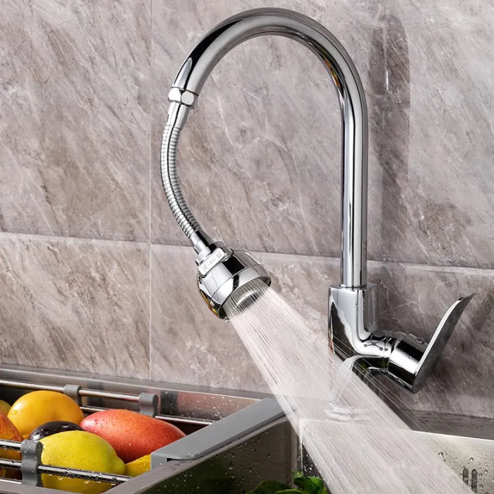 Tap universal that splash a head is extending from the shape filter