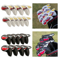 9Pcs Shark PU Golf Iron Protection Cover Golf Club Headcover Accessory Golf Club Protector Golf Sport Equipment Gear Replacement