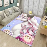 Cartoon Unicorn Rugs Child Game Floor Mat Super Printing Carpets Modern Home Living Room Decoration Washable Floor Lounge Rug