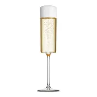 3X Glass Champagne Flutes 4 Pack 6-Ounce Champagne Glasses 4Pc Set, Premium Square Edge Blown Glass Wine Glass