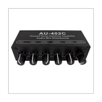 AU-402C Audio Mixed Distributor Signal Selector Switcher Replacement 4 Input 2 Output RCA Tone Volume Controls Headphones Amplifier