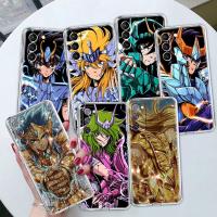 Soft Case For Samsung Galaxy S22 S21 S10 Plus Note 20 Ultra 10 9 S20 FE Transparent Phone Cover Fundas Saint Seiya Aiolos Camus