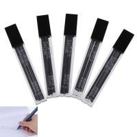 Qearl 30Pcs/5Boxes 2B Mechanical Pencil Lead Refill Hard Smooth Black Practical