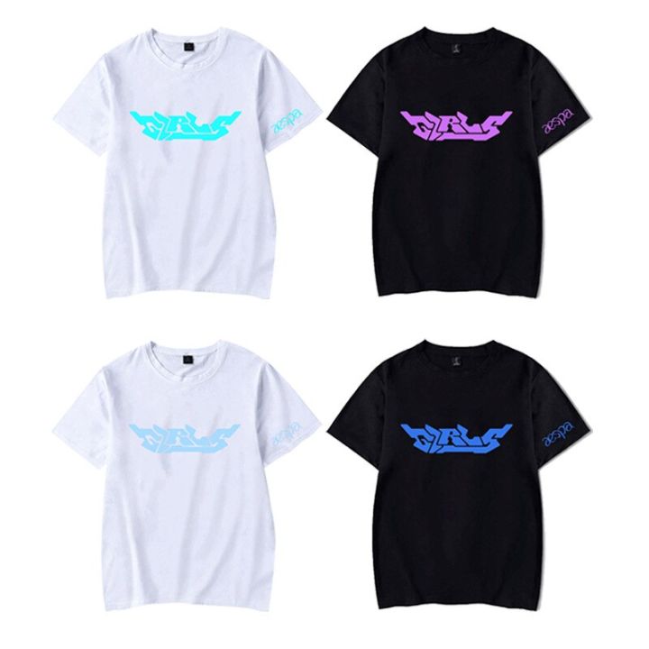 new-korean-style-t-shirt-k-pop-kpop-k-pop-aespa-girls-t-shirt-cal-short-sleeve-tee-shirts-harajuku-streetwear-hip-hop-tshirt