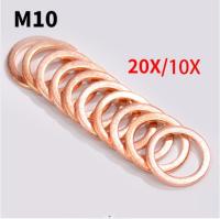 20X M10 10mm Motorcycle Braided Clutch Brake Hose Banjo Seal Copper Crush Washer Motorcycle Hose Washers Accessories Tools