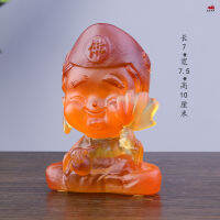 เคลือบ Jigong Living Buddha รถตกแต่ง Dragon Subduing พระพุทธรูปรูปปั้น Taoist Monk Home Decoration