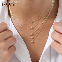 ♦◊☢ ROXI Cubic Zirconia Chain Necklaces Pendants 925 Sterling Silver Necklace Crystal Wedding Jewelry Women Engagement Accessories