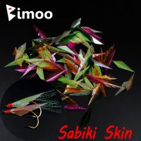 Bimoo 50 Buah Dipotong Sabiki Kulit Ikan Plastik Sayap Shinning Warna Campuran untuk Umpan Rig Membuat Bahan