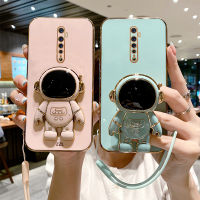 เคสโทรศัพท์ซิลิโคน TPU แบบนิ่มสำหรับ OPPO Reno2 / Reno2 F เคสโทรศัพท์ลายการ์ตูนนักบินอวกาศ6D หรูหราชุบด้วยหรูหรา