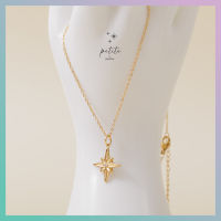 [petite by PRAKYRE] Estrella with Round Diamond Necklace - สร้อยคอสีทองวพร้อมจี้รูปดวงดาวประกายประดับเพชร ปรับความยาวได้