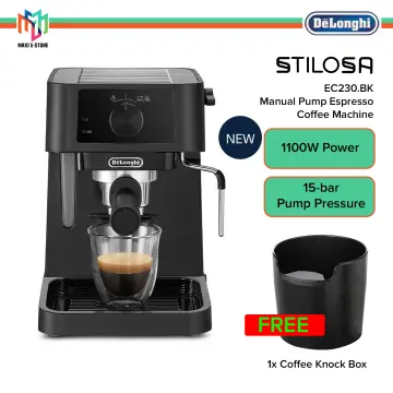 Delonghi Stilosa 15 Bar Pump Espresso Machine in Black and