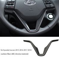 [OUS] อุปกรณ์ตกแต่งภายในกรอบตกแต่งพวงมาลัยรถยนต์สำหรับ Hyundai Tucson รุ่น2015-2018