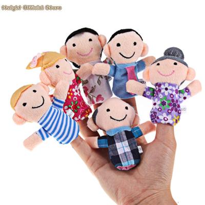 6pcs Baby Kid Plush Cloth Play Game Learn Story Family Finger Puppets Toys For Kids