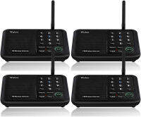 Wuloo Intercoms Wireless for Home 5280 Feet Range 10 Channel 3 Code, Wireless Intercom System for Home House Business Office, Room to Room Intercom, Home Communication System (4 Packs, Black)