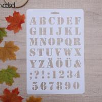 ตัวอักษรจำนวน Layering Stencils สำหรับ Scrapbooking จิตรกรรมแม่แบบแสตมป์ภาพหัตถกรรมตกแต่งพลาสติก Pochoir การ์ด-sfwerwtwere