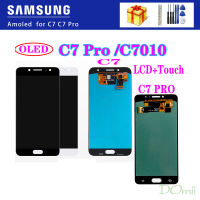 หน้าจอ OLED LCD สำหรับ Samsung Galaxy C7 Pro C7010จอแสดงผล LCD Touch Digitizer Assembly SAMSUNG C7 C7000 LCD