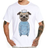 Cute Sailor Suit Bulldog MenS T Shirt Male Tops Customize Short Sleeve Tees Ren T-Shirt Harajuku Streetwear