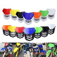 For Suzuki RMZ RM RM-Z DR-Z DR 85 125 250 400 450 Dual Sport Supermoto Yellow Headlight Offroad Front Lights Lamp Mask Fairing