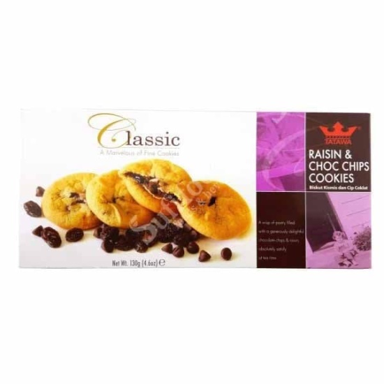 Bánh quy nhân nho khô sôcôla chip raisin & choc chips tatawa classic hộp - ảnh sản phẩm 1