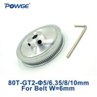 Powge 1ชิ้น80ฟัน Gt2จังหวะรอก5Mm 6.35Mm 8Mm 10Mm สำหรับความกว้าง6Mm เข็มขัดจับเวลา Gt2รอก2gt 80ฟัน80 80