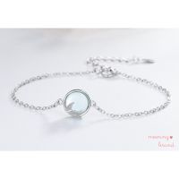 MeeningBrand ❥ สร้อยข้อมือเงิน Minimal Blue Ball with Mermaid Tail