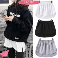 ※ZAIJIE※ Flexible Layering Fake Top Half-Length Women Slips False Layers Splitting Extenders Shirt Hem A-line Skirts Hemline Mini Skirt/Multicolor QC7311704