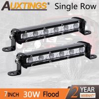 Auxtings 2X 7 7inch 30W Flood Spot Super Mini Slim Single Row Led Light Bar Work Driving Light SUV OffRoad Bar 12V 24V for Jeep