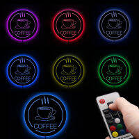 Coffee Station LED Lighting Sign Wall Mirror Java Kitchen Decor Wall Art Cafe House Light Up Business Open Sign Gift For Barista