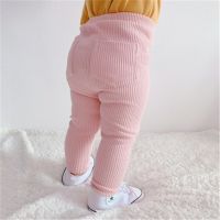 2Pcs Set Solid Baby High Waist Pants Cotton Baby Girls Leggings Fashion Pants for Baby Boy Spring Casual Kids Long Trousers